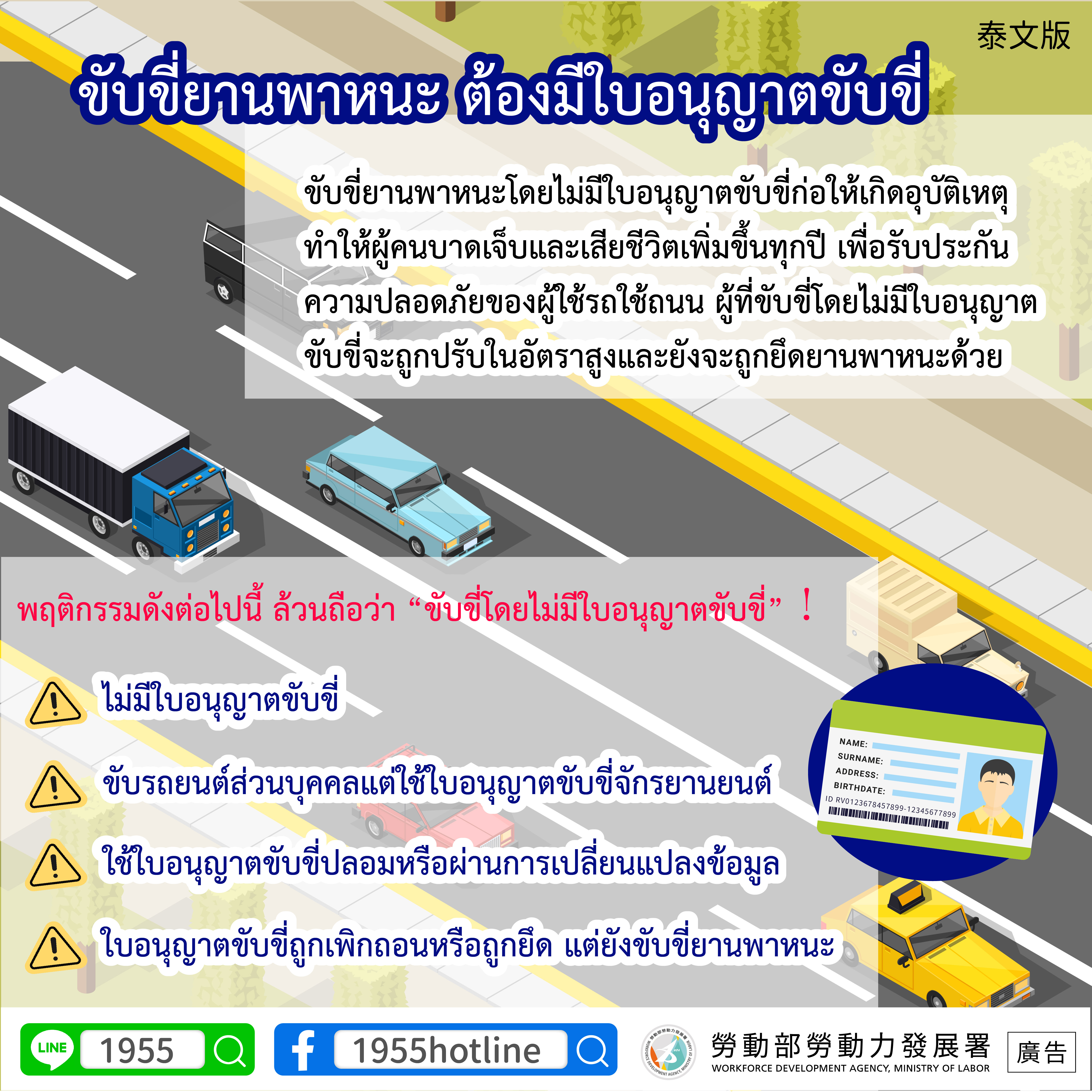 ขับขี่ยานพาหนะ ต้องมีใบอนุญาตขับขี่