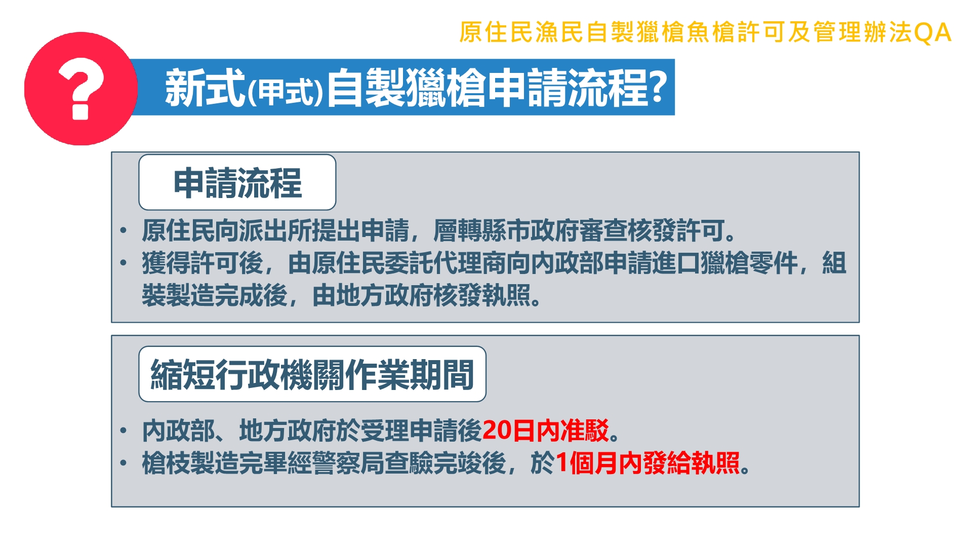 原住民漁民自製獵槍魚槍許可及管理辦法